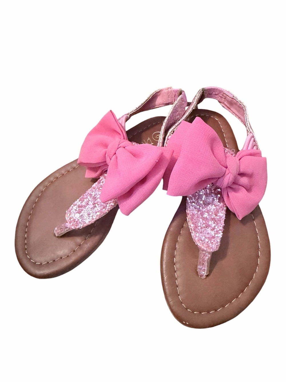 Dream Pairs Toddler Girls Glitter Pink Bow Sandals Size 6
